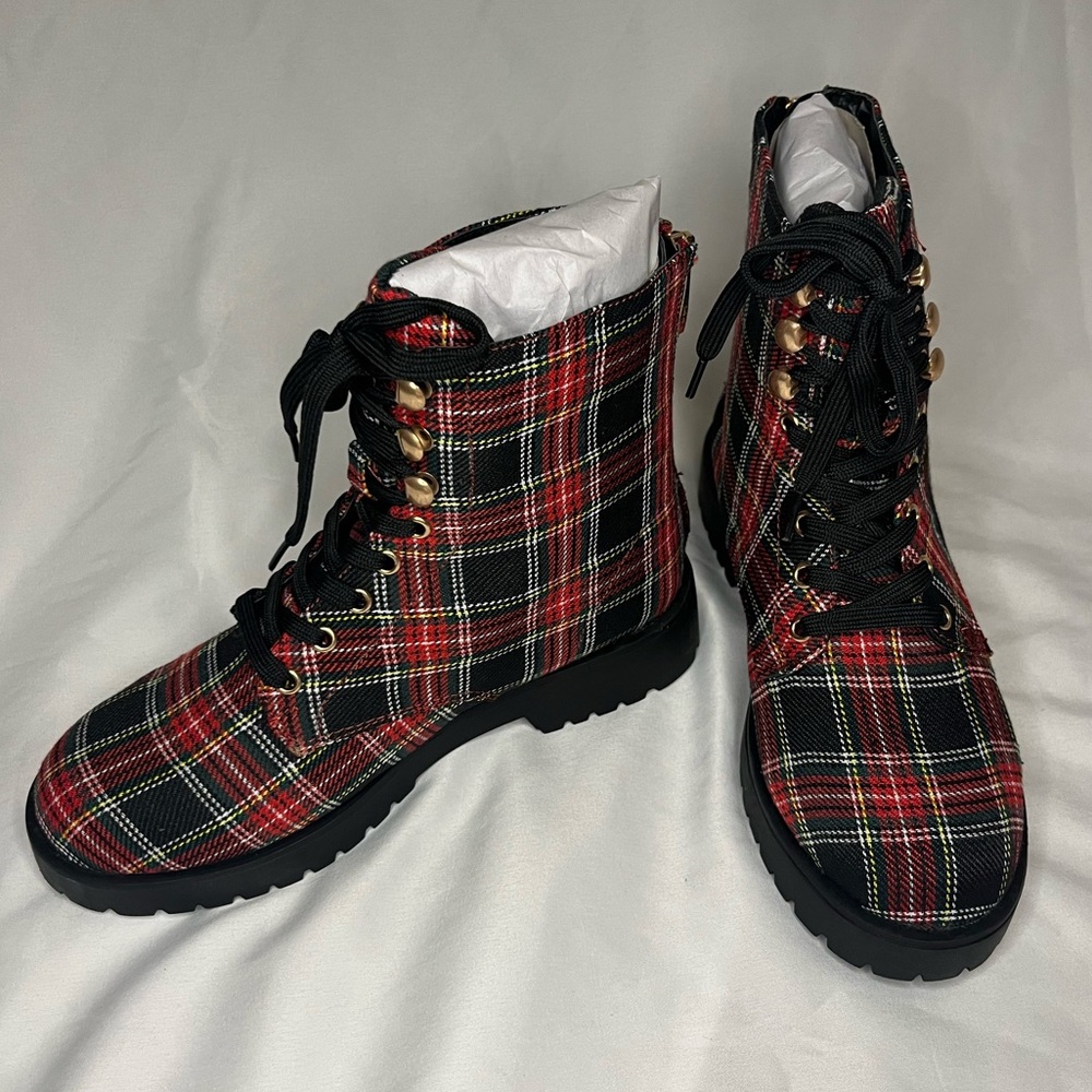 Bamboo Red Plaid Boots
